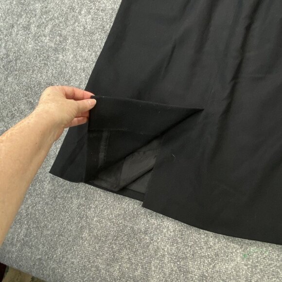 VTG LL Bean Skirt Womens 14 Black 100% Wool USA Made Pockets Lined 27”L Career - Picture 9 of 13